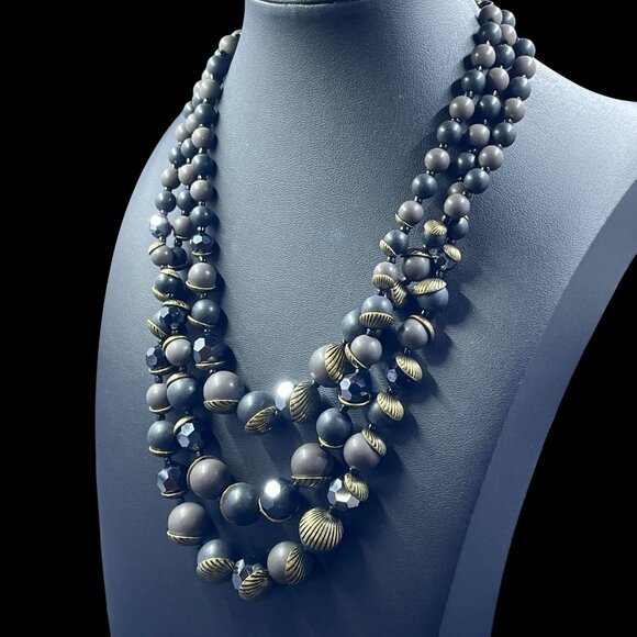 Premier Designs Multi Strand Necklace Chunky Statement Boho Artsy Vintage Goth - Picture 5 of 8